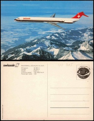 Flugzeug Airplane Avion swissair MCDONNELL-DOUGLAS DC-9-81 1970