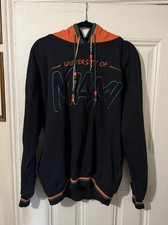 Vintage Starter University of Miami Hurricanes Hoodie Pullover Black Orange L