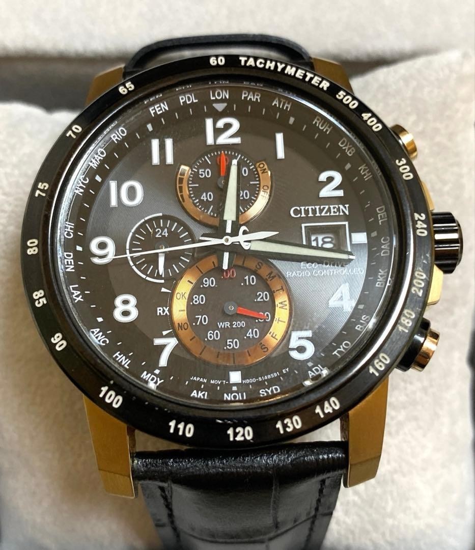 Citizen Japan AT8126-02E Vintage Leather Watch Working Timepiece Solar Eco-Drive - vintagewatches.pk