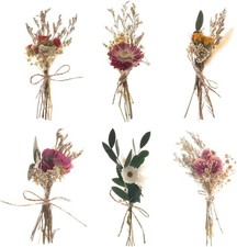 Mini Dried Flower Bouquet, Wildflower Decor, 6 PCS for Crafts or Photo Props