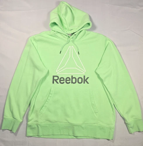 Reebok Men’s Delta Logo Fleece Pullover Hoodie Lime Mint Green XL NWOT - product listing photo