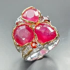 Luxury jewelry 23 ct Ruby Ring 925 Sterling Silver Size 8 /R471001