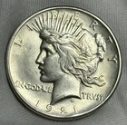 AU 1921 Peace Dollar (very lightly cleaned), U.S. Silver Type Coin High Relief