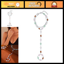 Dainty Gold Hand Chain Bracelets Set - Waterproof, Adjustable, Non-Tarnish, Cubi