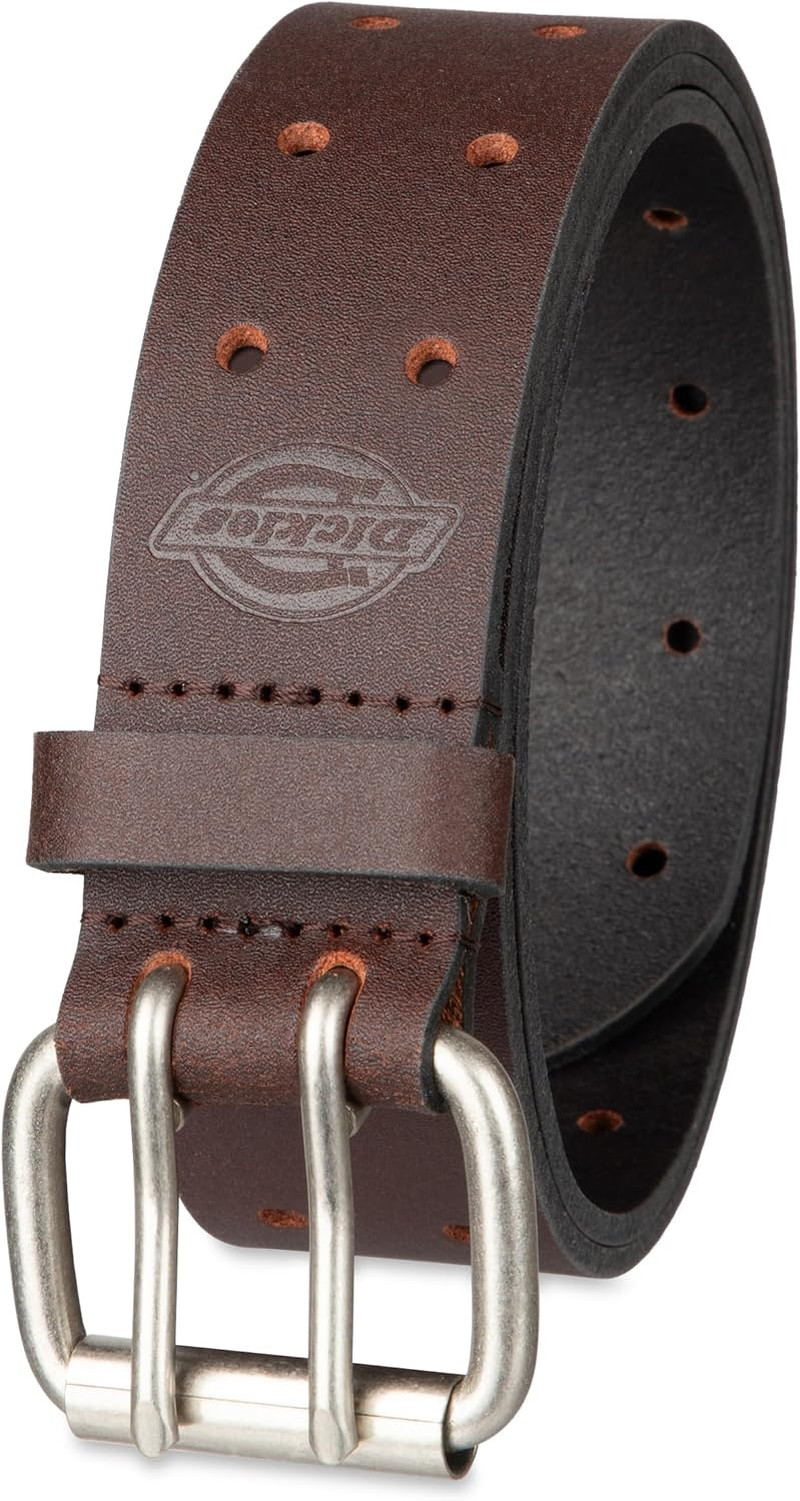 Men'S Double Prong Leather Work Belt – Fully Adjustable, Regular & Big and Tall