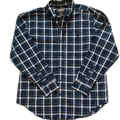C.E. Schmidt Workwear Plaid Button Down Shirt Mens Large Navy Black Gorpcore NWT