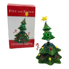 Fitz & Floyd Christmas Jingling Tree Spring Bobble Waving Candy Cane w/ Box READ