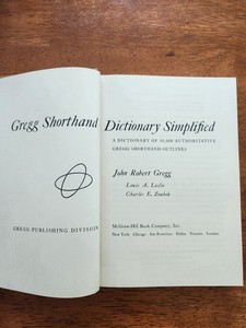 Gregg Shorthand Dictionary Simplified, 1956-RD, 30k Authoritative Gregg Outlines