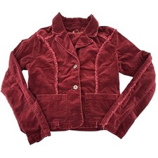 Vanilla Jeans Jacket Womens Large Burgundy Co...