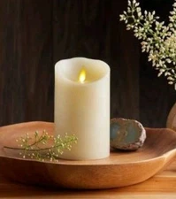 Luminara Flameless Unscented Wax Candles with Remote Moving Wick Pillar 3x4"