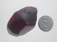 Sea Glass, Vintage Red with a Beautiful Pressed Pattern