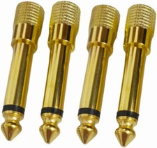 1/4 Mono to 1/8 Adapter, 6.35mm TS Male Plug 3.5mm Female Mono Gold