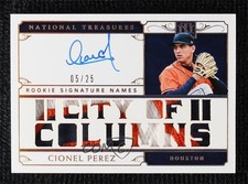 2019 Panini National Treasures Holo Gold 5/25 Cionel Perez #RSN-CP Auto 0rm6