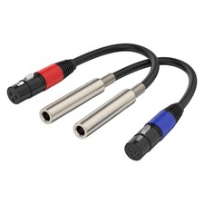 1/4  6.35 mm Female to XLR Female 3-Pin Socket Audio Cord, 1.1 Foot, 2 Packs...