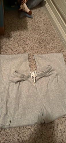 Brandy Melville Gray Fleece Cotton Drawstring Sweatpants Elastic Waist One Size