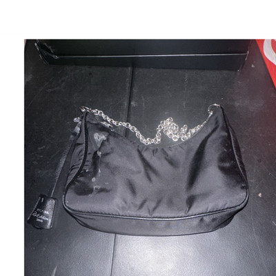 PRADA Re-Edition 2005 Black Shoulder Bag with Chain Strap & Clochette