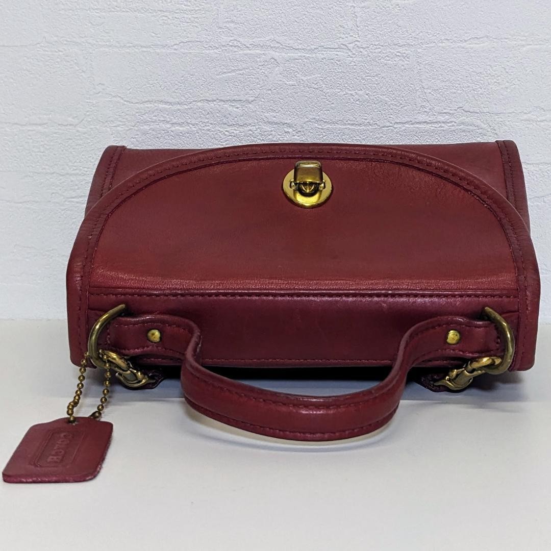 Coach 9985 Vintage 2Way Shoulder Bag Handbag Red Leather USA