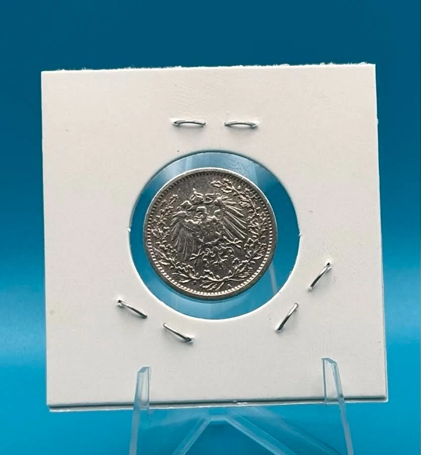 ALEMANIA 1907A 1/2 Marco Plata - Imperio, Águila Reichsadler, Berlín Casa de la Moneda GEM Foto 2 de 2