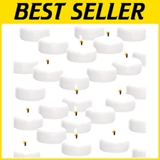 White Floating Candles - Pack of 72 Unscented Discs