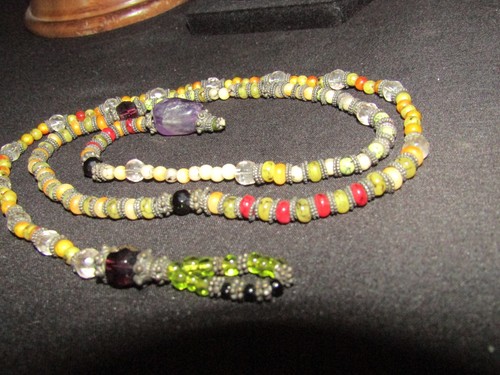 29” Multi Colored Semi-Precious Stone Beaded Necklace Polished Gemstones Silver - Picture 6 of 11