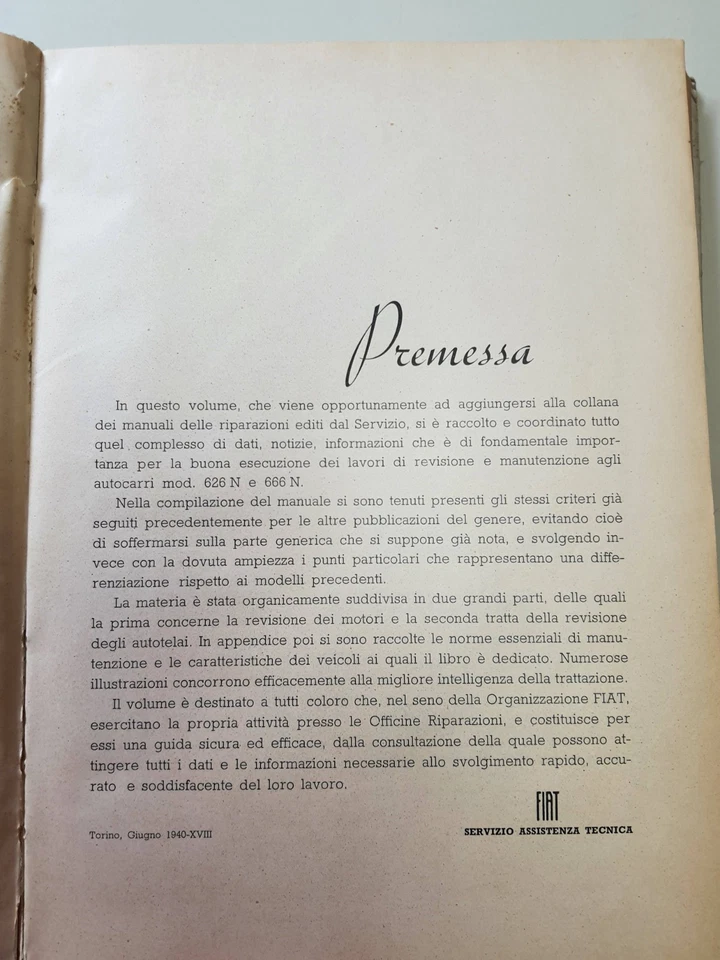 Autocarro FIAT 626n e 666n Istruzioni per le riparazioni Originale FIAT 1940 - Immagine 4 di 4