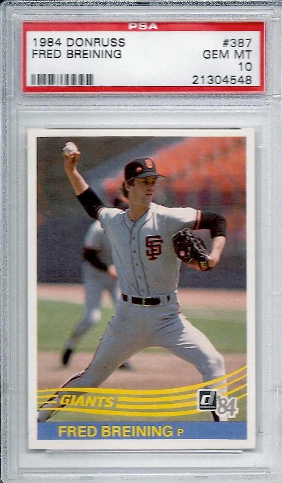 Fred Breining San Francisco Giants 1984 Donruss #387 PSA 10 GEM MT