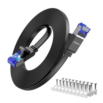 LAN Kabel Cat 8, 1M, 40 Gbps, Ethernet, PoE, RJ45, flach, high speed, kompati...