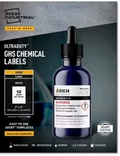 Avery Easy Peel UltraDuty GHS Chemical Labels Laser 2 x 2 White 600/Box 60506