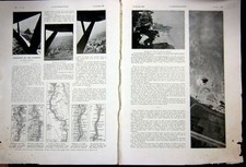 Original Old Vintage Print Egypt Map Arial Photo Egyptian French 1935 20th