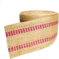Upholstery/Craft Jute Webbing Burlap 3.5 Inches X 10 Yards-Natural W/Red Strip