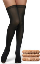 Thigh High Socks Women over Knee Boot Stockings Fleece Lined Sheer Thick Thermal