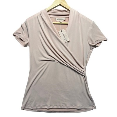 Philosophy Republic Clothing Drape Front Top NWT Short Sleeve, Blouse, Size S