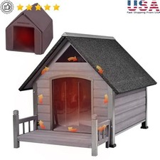 Insulated Outdoor Dog House W/ Strong Metal Frame Durable Weatherproof Kennel US