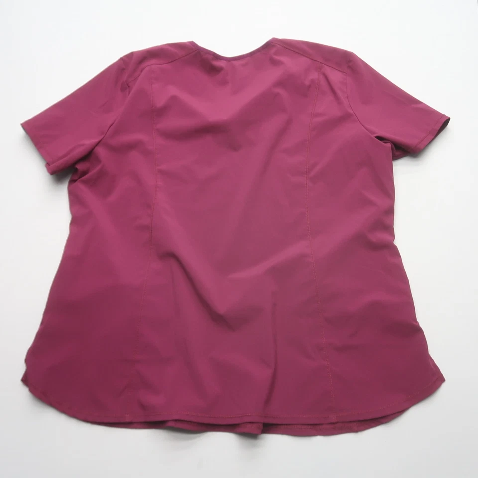 Cherokee Infinity Womens 2 Pocket Scrub Top Size 2XL Pink Stretch - Image 2 of 4