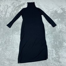 Women With Control Black Long Sleeve Midi Dress XSP a0550