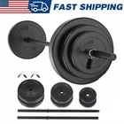 Pithage 45 lbs Barbell Weight Set Adjustable Weights Lifting for Home Gym Fitnes