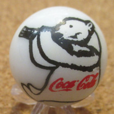 Polar Bear with Coca Cola Bottle Logo on a Pearl Jabo Marble 43 .960" 24.39mm