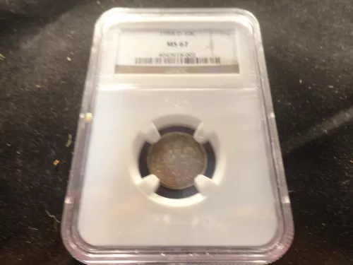 1958-D ROOSEVELT DIME NGC MS67  SLIGHTLY TONED-LETS DEAL- DISCOUNTED
