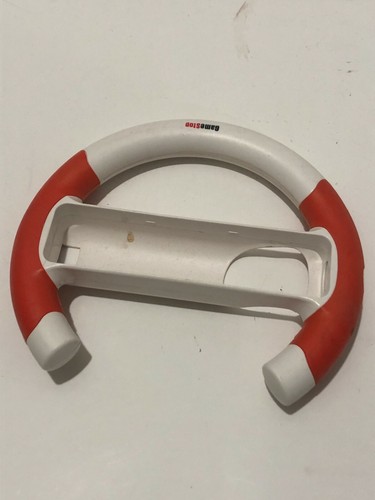 Gamestop Wii Remote Racing Steering Wheel Red White, Preowned - Picture 2 of 3