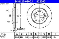 2X ATE 24.0122-0200.1 Bremsscheibe FüR Suzuki