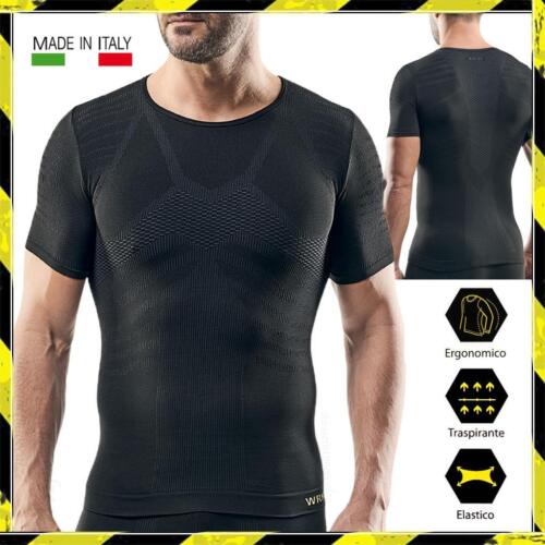 Maglia termica uomo manica corta sport maglietta t-shirt tecnica running calcio - Foto 1 di 6
