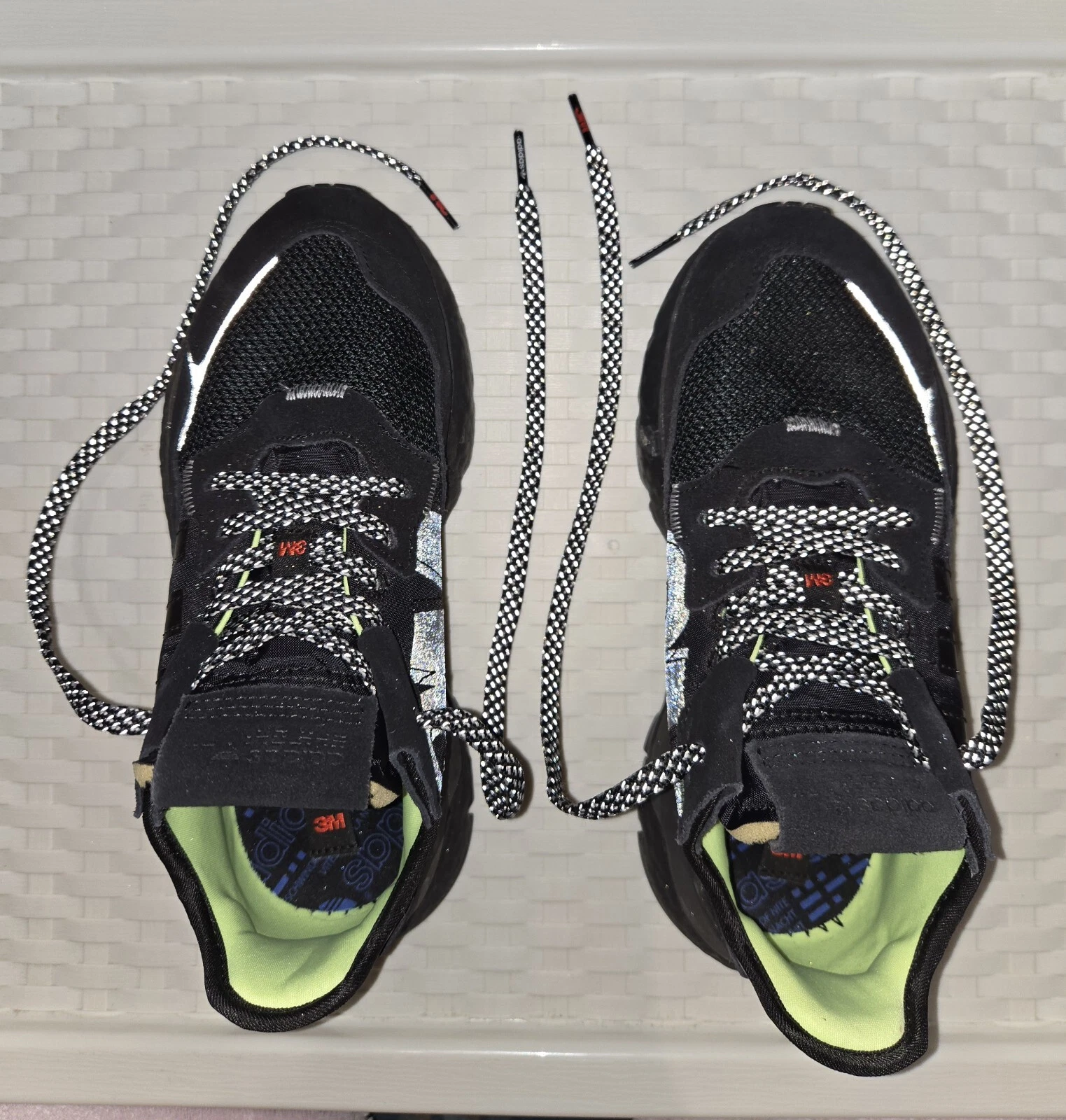 Adidas Nite Jogger Scarpe da Ginnastica UK 4 Nero 3M Core Reflective Glow