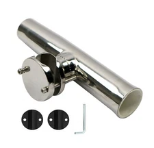 Stainless Steel Clamp On Boat Fishing Rod Holder for Rail 1-1/4" to 2" Yacht