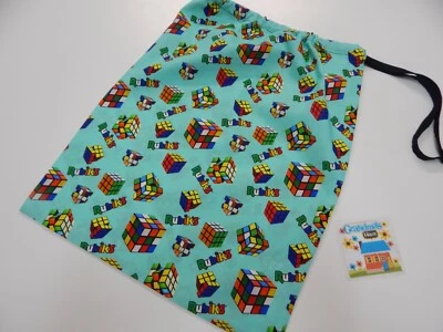 Rubiks Cube Book Bag 100% Cotton 40cm long x 35cm wide