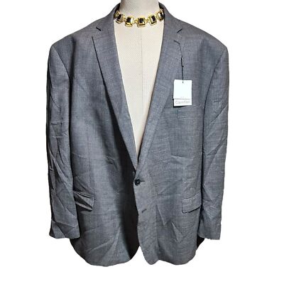 CALVIN KLEIN Men's Gray Oversized Blazer Slim Fit 100% Wool NWT Size 60R