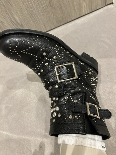 Black Jimmy Choo studded Youth Flat boots EU 37.5, UK 4.5 - Picture 12 of 14