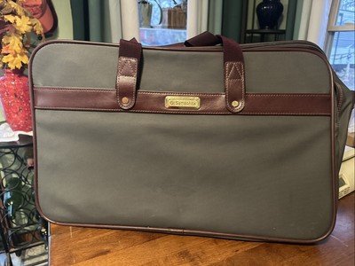 Vintage Samsonite Series 2100 Shoulder Travel Bag Deep Gray W/Burgundy Trim NICE
