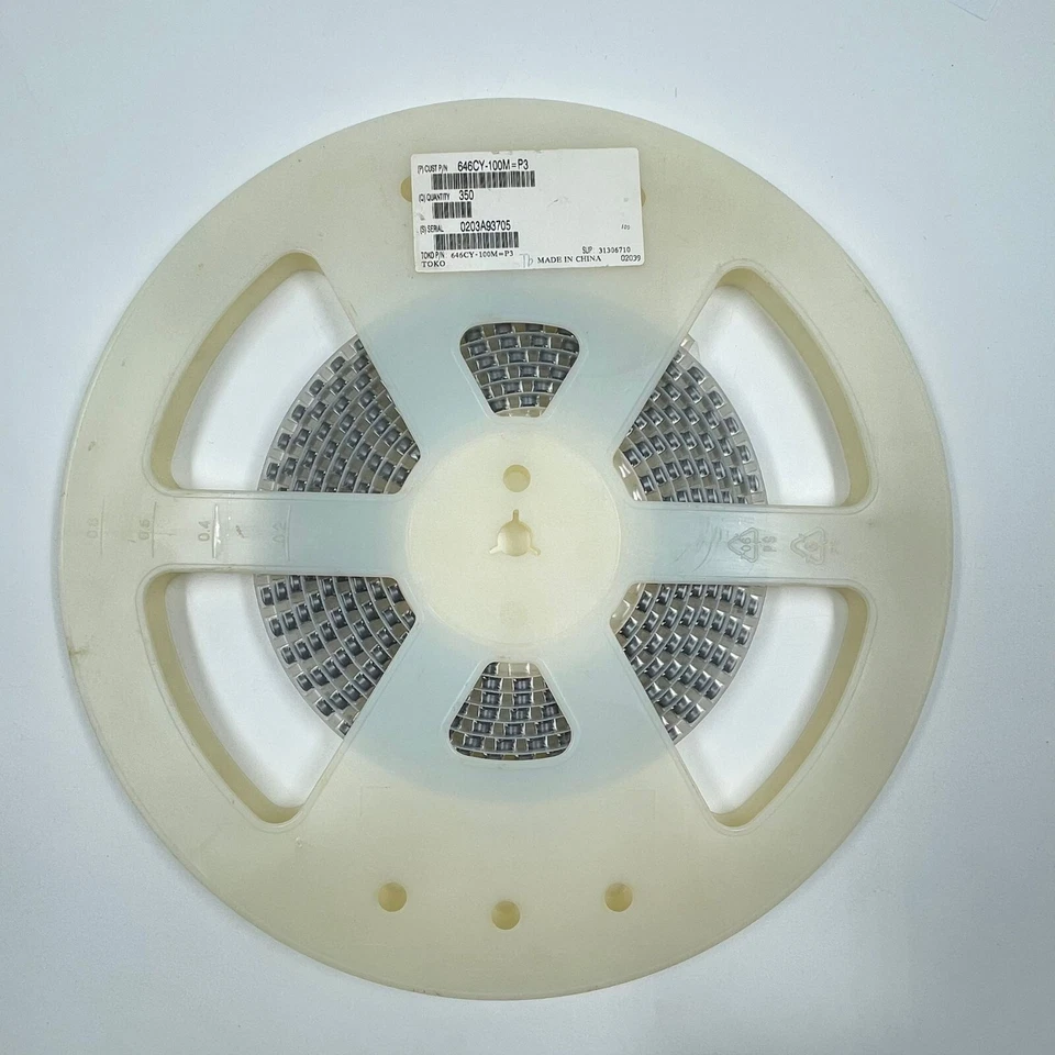 QTY 300 Toko 646CY-100M=P3 Ind Power Shielded Wirewound 10uH 20% 100KHz 1.63A - Image 2 of 4