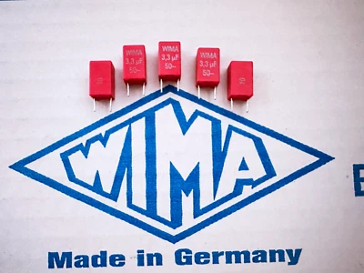 5PCS MKS2 3,3µF WIMA 3.3uF 50V 10% Metallized Polyester Film Capacitor PCM: 5mm