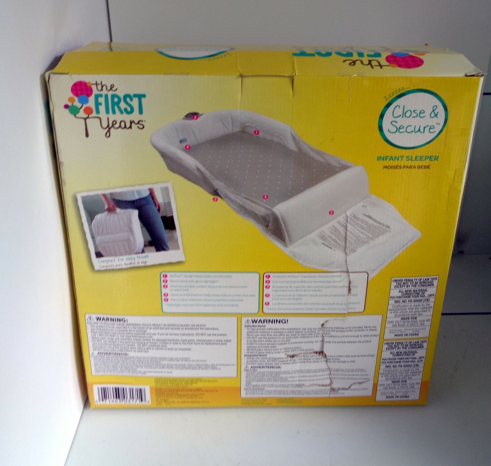 the first years close & secure portable infant sleeper